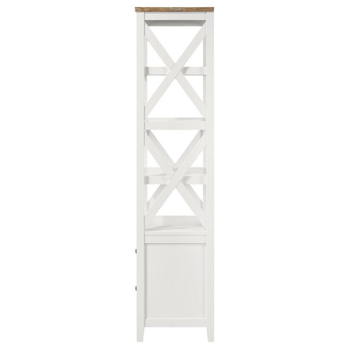 Hollis - 4-Shelf Wood Media Tower with Drawers - Brown And White