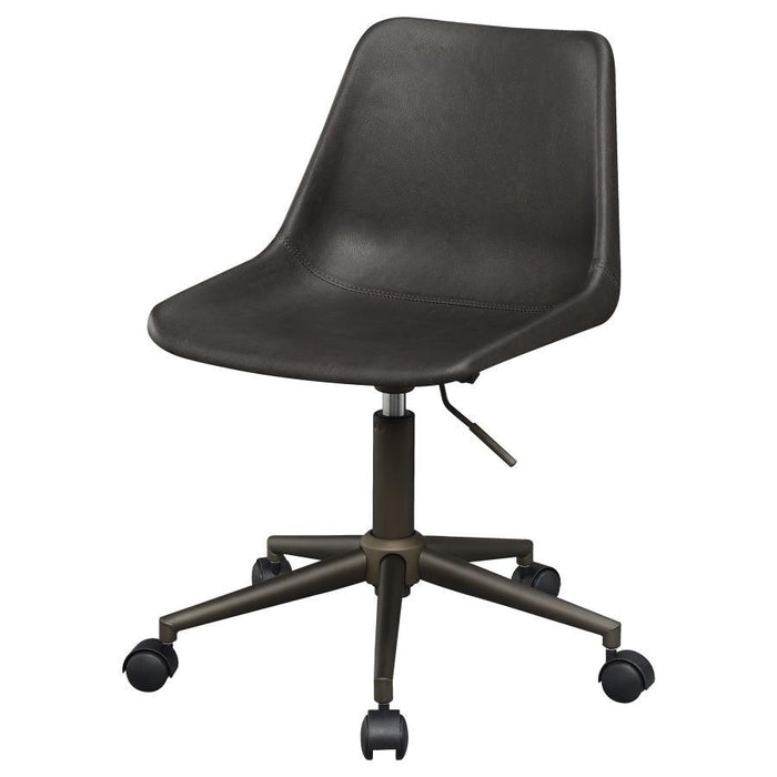 Brown - Adjustable Height Office Chair With Casters Brown And Rustic Taupe