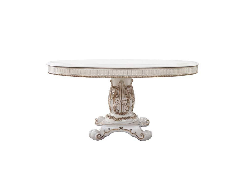 Vendom - Dining Table - Antique Pearl Finish - 76"