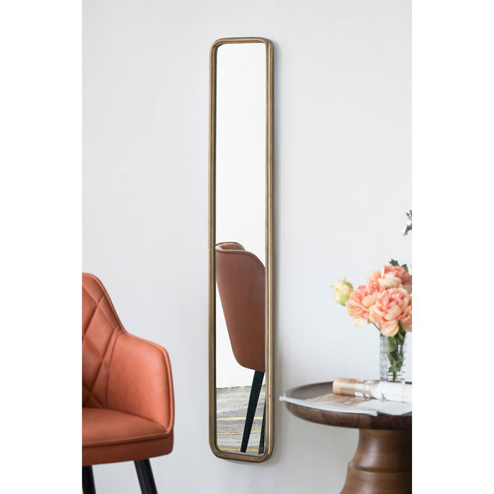 Full Length Mirror With Antique Metal Frame, Long Mirror For Hallway Living Room Bedroom Bathroom - Gold