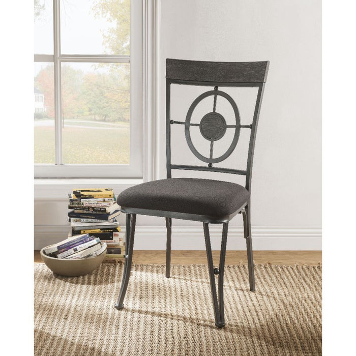 Landis - Side Chair (Set of 2) - Fabric & Gunmetal