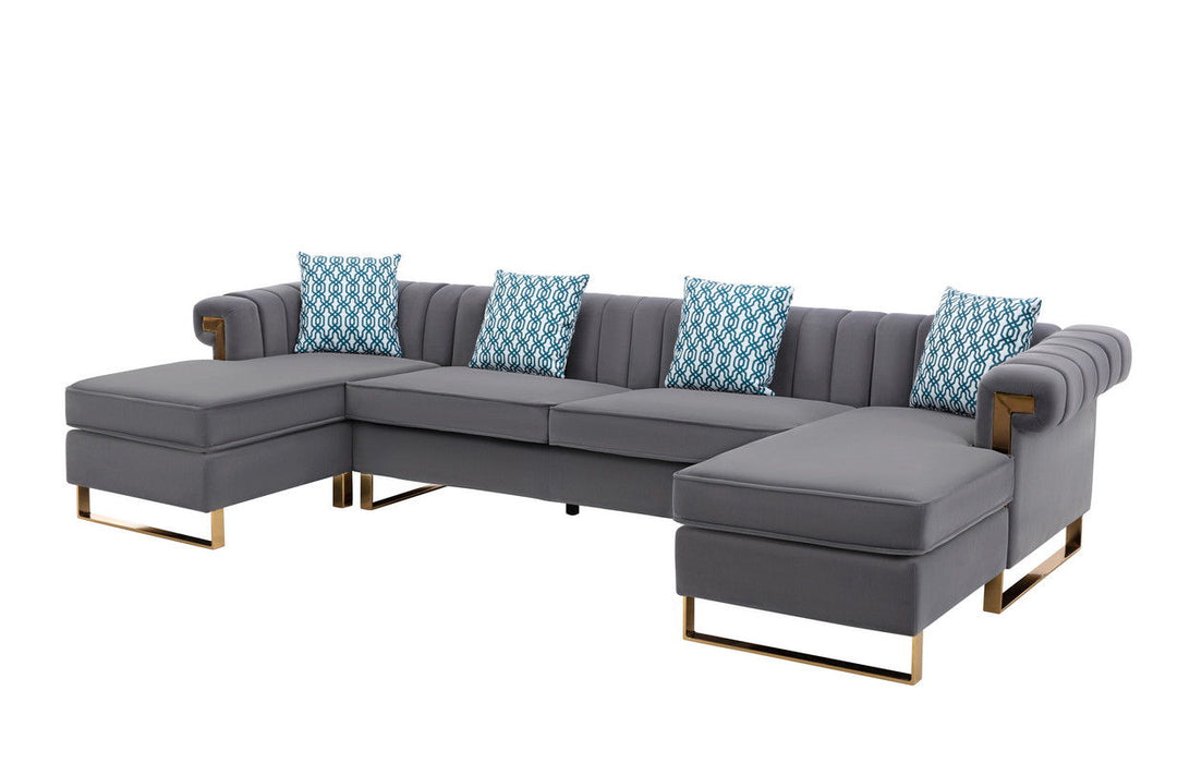 Maddie - Velvet Sectional Sofa