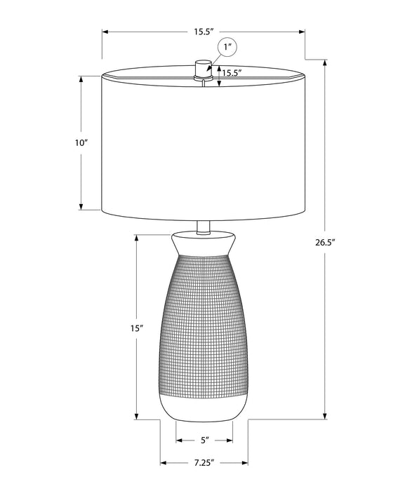 Lighting, Table Lamp, Ceramic, Contemporary - Gray