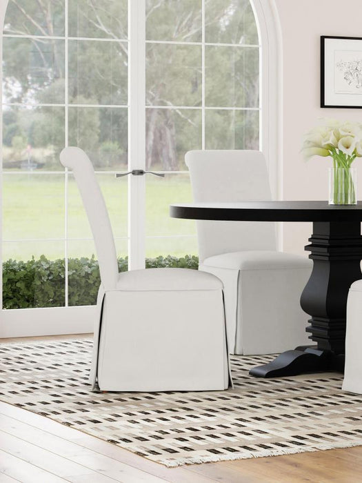 Shawna - Upholstered Skirted Parson Dining Side Chair (Set of 2) - White