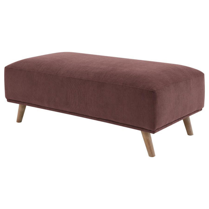 Elizabeth - Corduroy Upholstered Ottoman - Wine Red