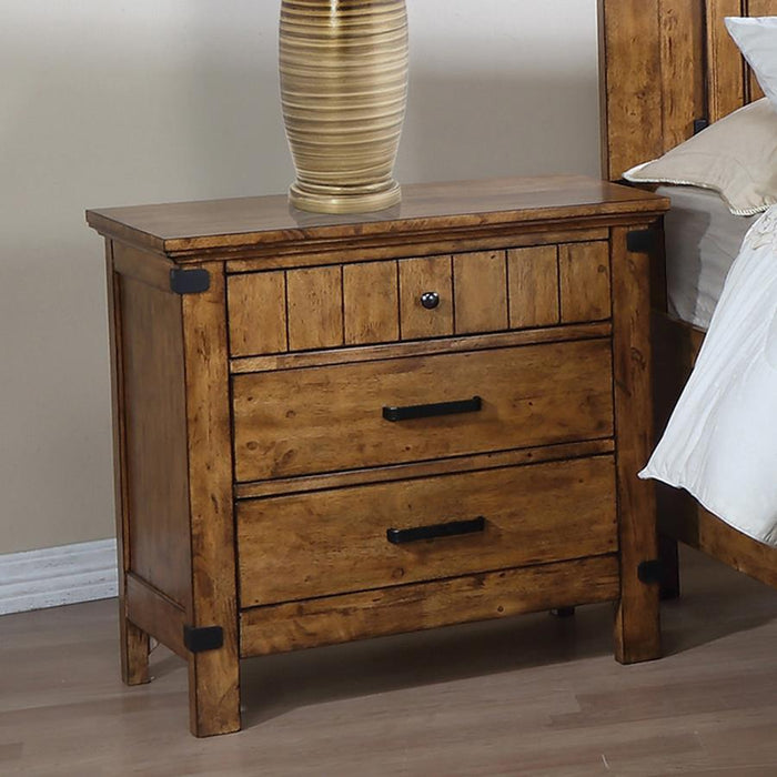 Brenner Collection - Brenner 3-drawer Night Stand Rustic Honey