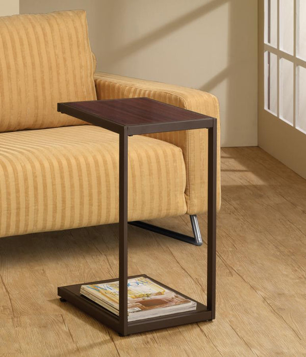 Rectangular Accent Table With Bottom Shelf Brown