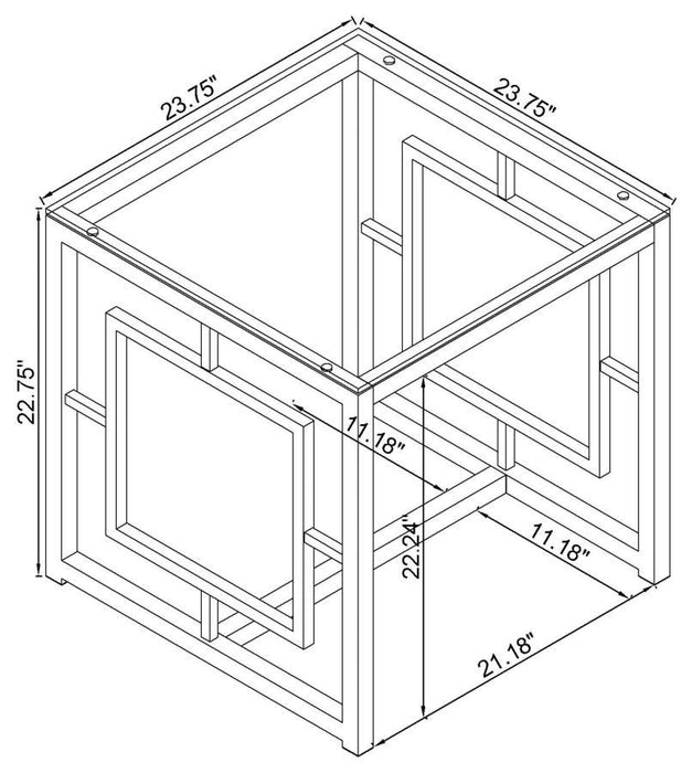 Living Room: Glass Top Occasional Tables - Occasional Contemporary Nickel End Table