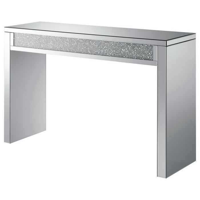 Layton Rectangular Sofa Table Silver And Clear Mirror