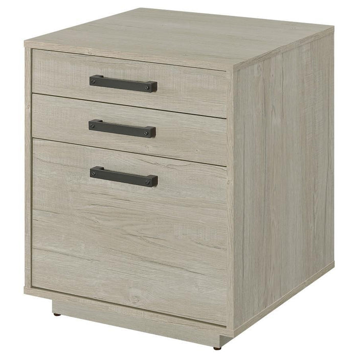 Loomis - 3-Drawer Square File Cabinet - Whitewashed Gray