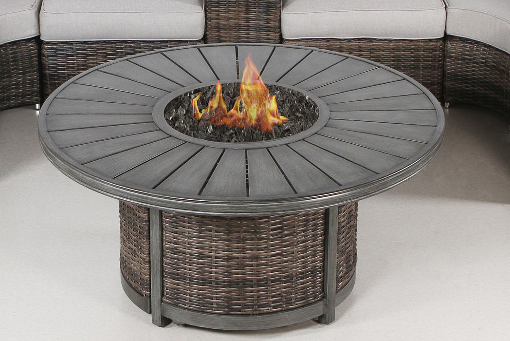 Propane Outdoor Fire Pit Table - Brown