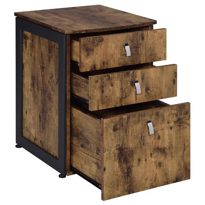 Estrella - 3-Drawer Home Office File Cabinet - Rustic Nutmeg