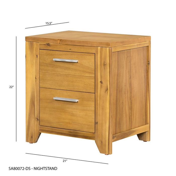 Compact Design Nightstand - Natural Brown