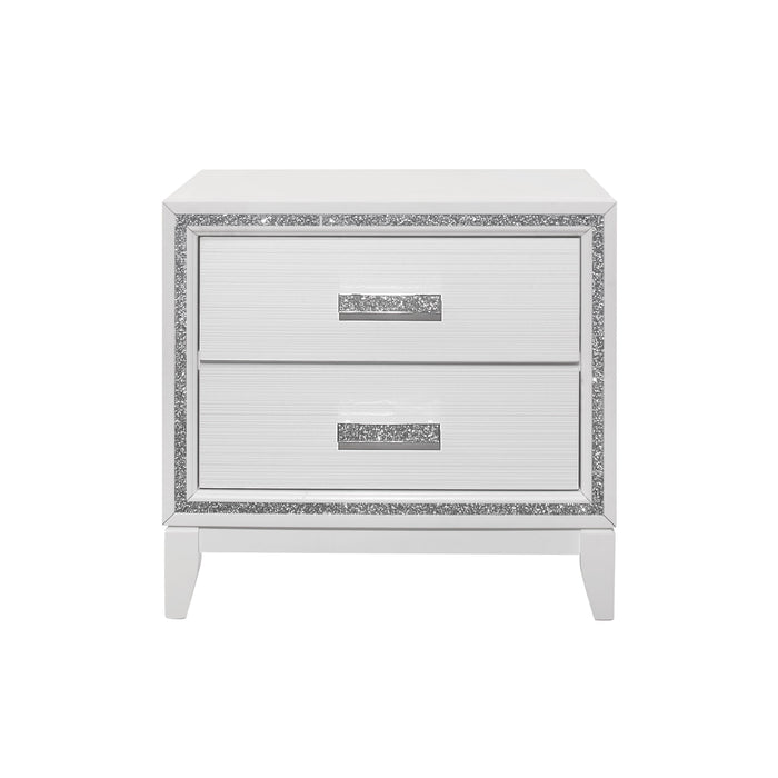 Almera - Glitter Nightstand - White