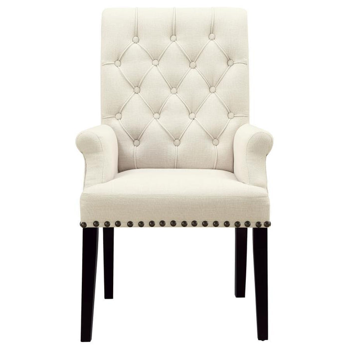 Beige - Tufted Back Upholstered Arm Chair Beige