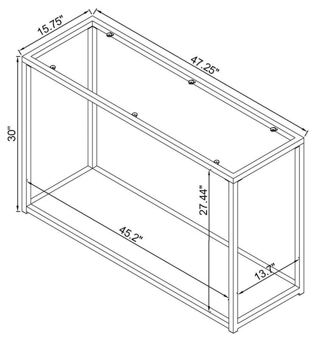 Sofa Table With Mirror Shelf Chocolate Chrome