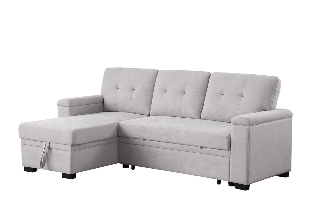 Lucca II  - 84.5"W Reversible Sleeper Sectional Sofa with Storage Chaise