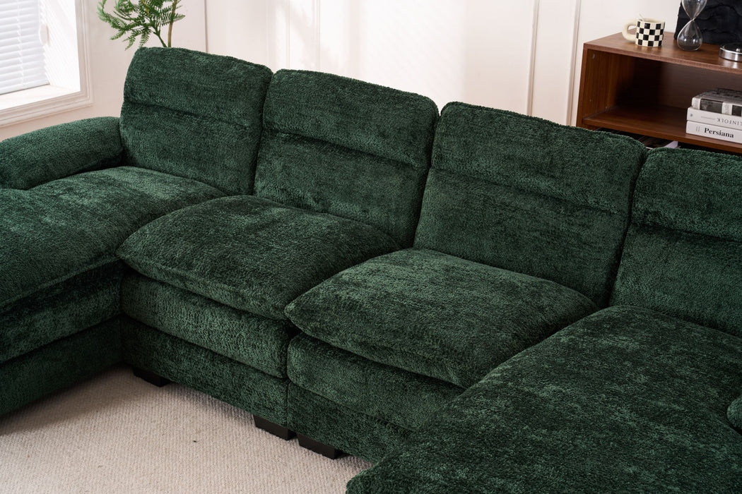 U-Shaped Profile Sofa, Including Two Single Seats And Two Chaise, Modular Sofa, Chenille Sofa