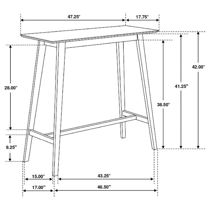 Rec Room/ Bar Tables: Wood - Rectangular Bar Table Walnut