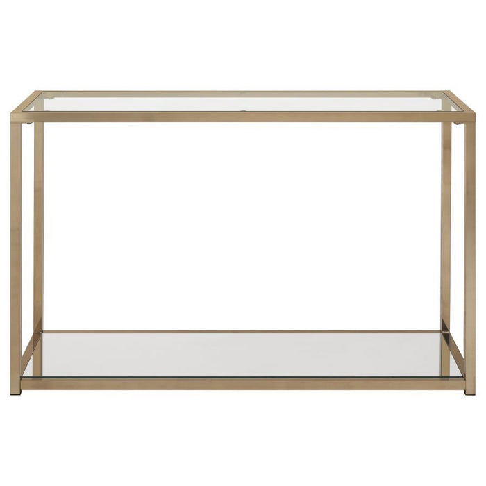 Sofa Table With Mirror Shelf Chocolate Chrome