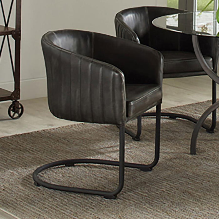 Anthracite - Aviano Upholstered Dining Chair Anthracite And Matte Black