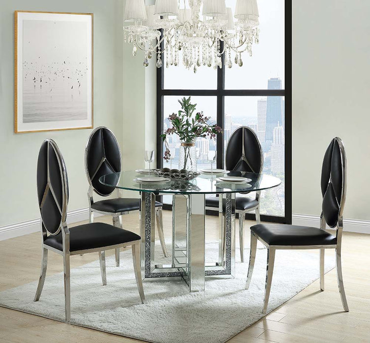 Noralie - Dining Table - Mirrored & Faux Diamonds