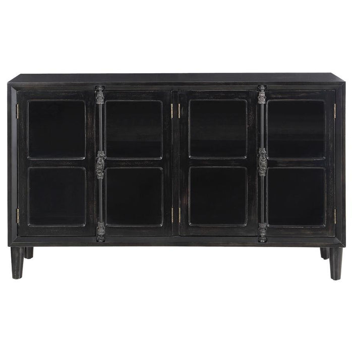 Mapleton 4-door Accent Cabinet Black