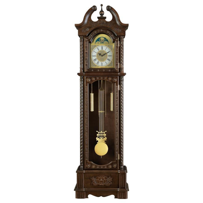 Grandfather Clock With Chime Golden Brown