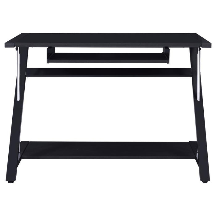 Mallet Collection - Mallet Computer Desk With Bottom Shelf Black