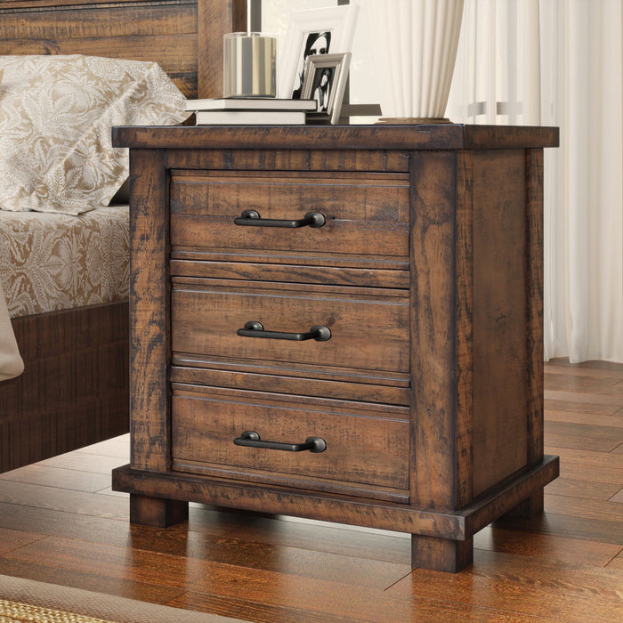 Drawer Reclaimed Solid Wood Framhouse Nightstand - Natural