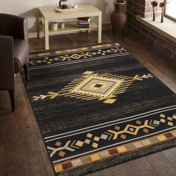 Tribes - GC_YLS4001 Black 5' x 7' Southwest Area Rug