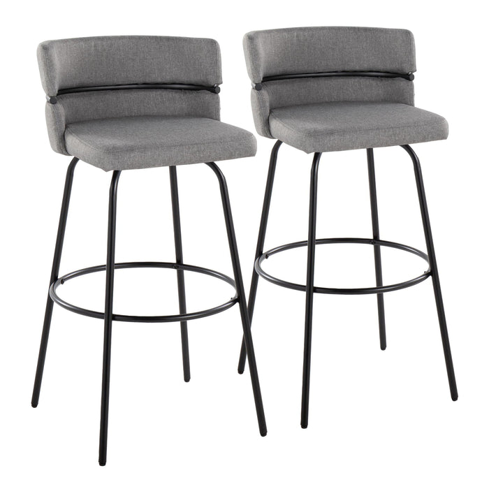 Cinch - Glam / Art Deco Fixed Height Barstool With Swivel & Round Footrest (Set of 2)