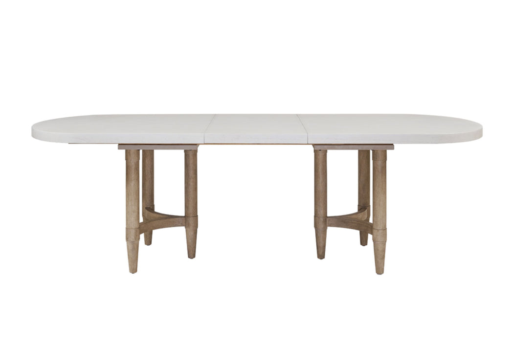 Triad - Double Pedestal Dining Table With Leaf - Sand