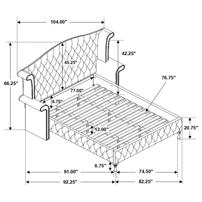 Deanna - Upholstered Wingback Bed