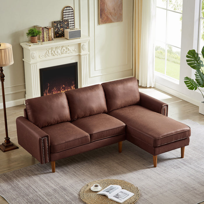 L-Shape Sofa Couch With Chais Mid-Century, Strong Leg And Design That Will Complement Any Living Space, Left Chaise