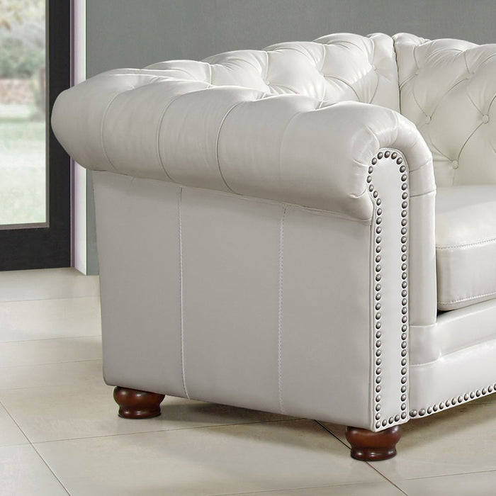 Aliso - Leather Chair - Cream White