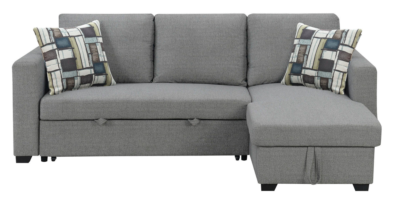 Pensole - Reversible Pop-Up Sleeper Sectional - Gray