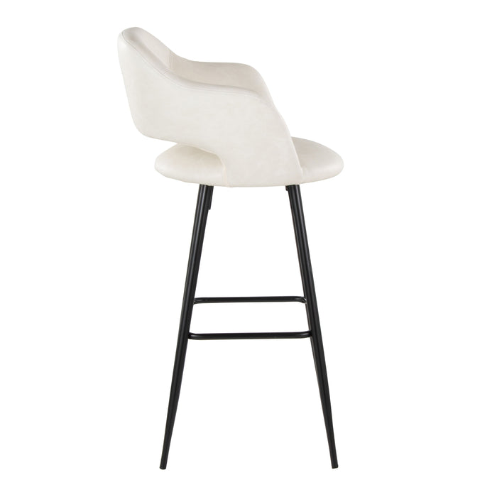 Margarite - Contemporary Fixed Height BarStool With Square Footrest (Set of 2)