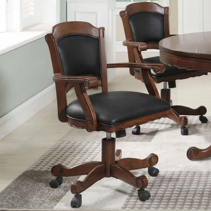 Turk Game Table - Black - Turk Game Chair With Casters Black And Tobacco