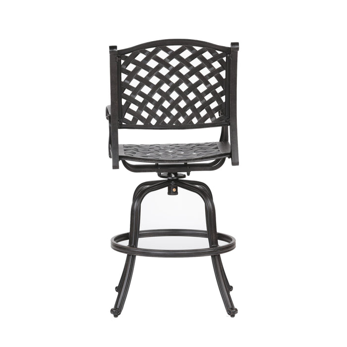 Patio Outdoor Aluminum Bar Stool With Cushion (Set of 2)