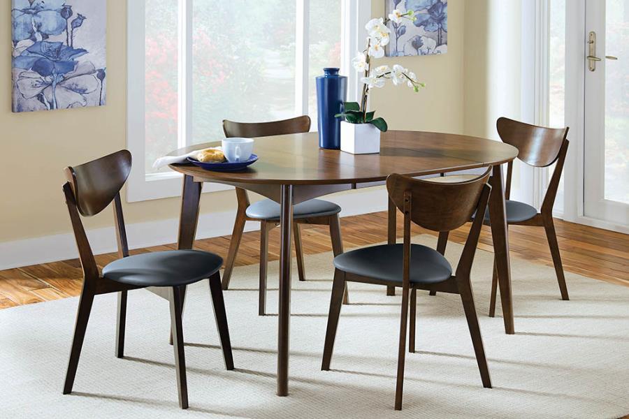 Malone Collection - Black - Malone Mid-century Modern Dark Walnut Dining Chair (Set of 2)