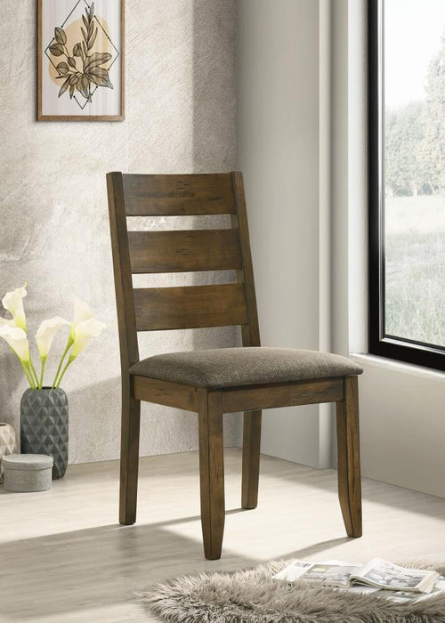 Alston Collection - Grey - Alston Ladder Back Dining Side Chairs Knotty Nutmeg And Grey (Set of 2)