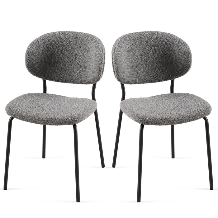 Boucle Dining Chairs, Dining Chairs With Metal Legs For Dining Room, Kitchen, Living Room