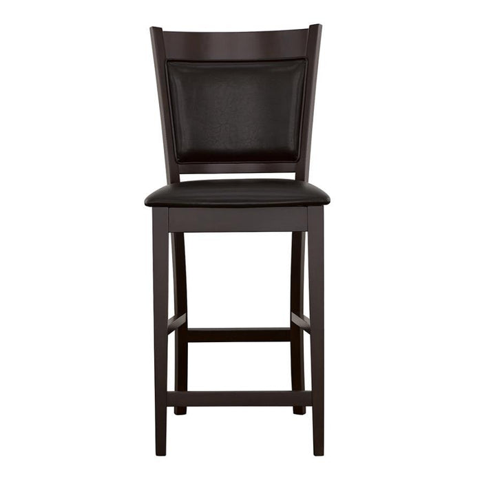 Jaden Collection - Black - Jaden Upholstered Counter Height Stools Black And Espresso (Set of 2)