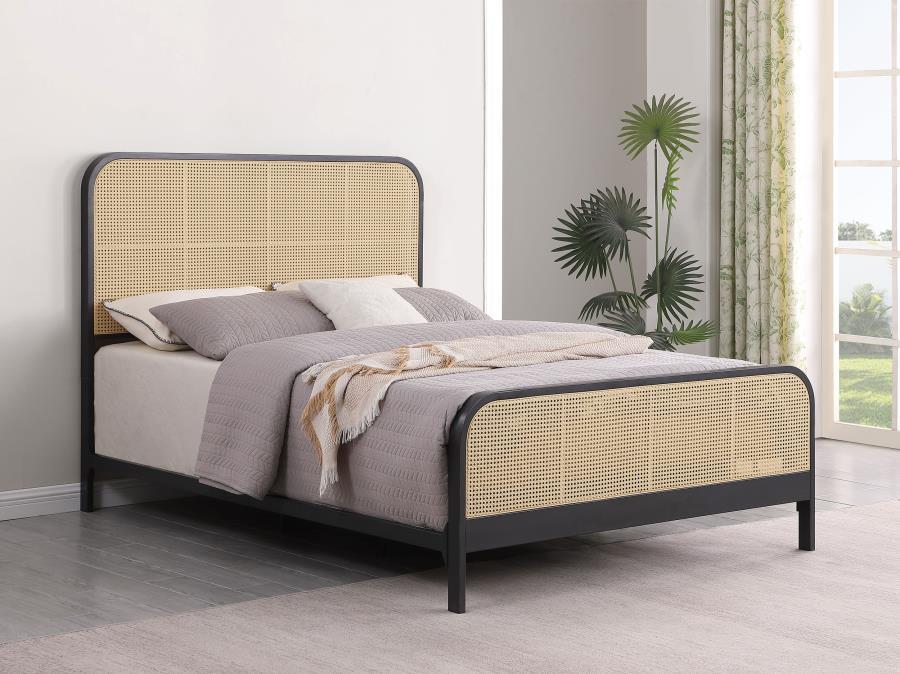 Lanewood - Polyethylene PE Rattan Upholstered Metal Bed