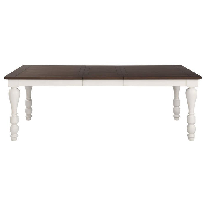 Madelyn Dining Table With Extension Leaf Dark Cocoa And Coastal White