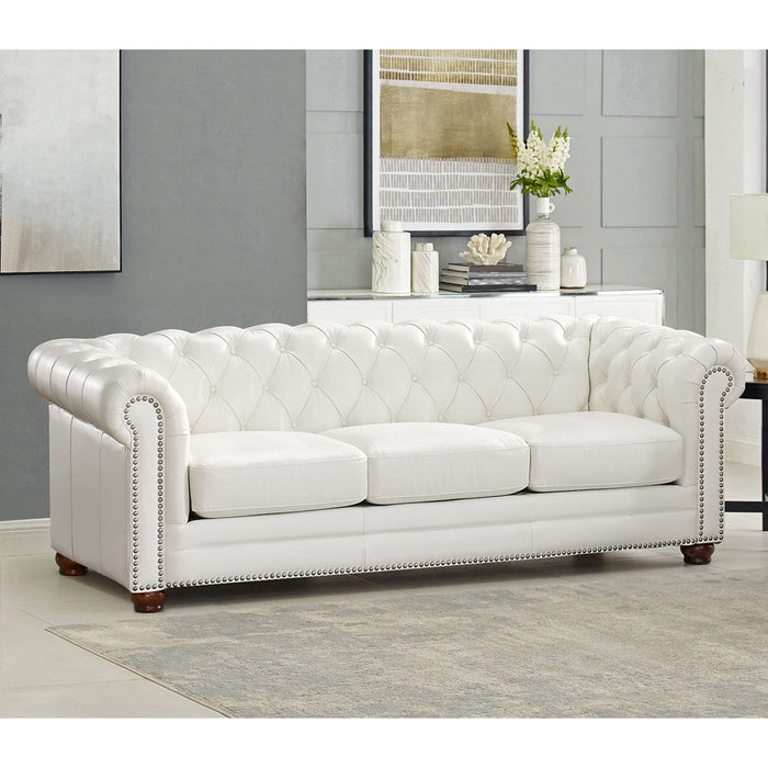 Aliso - Leather Sofa - Creamy White