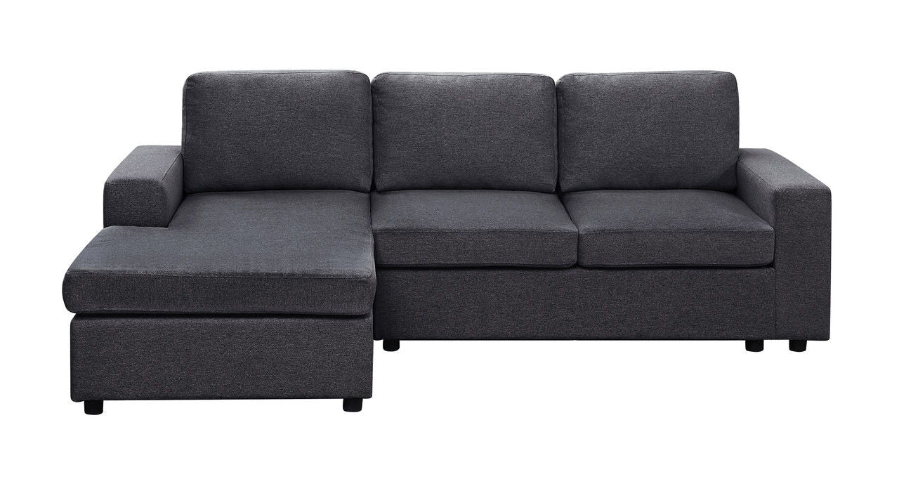 Aurelle - Sofa With Reversible Chaise - Dark Gray Linen