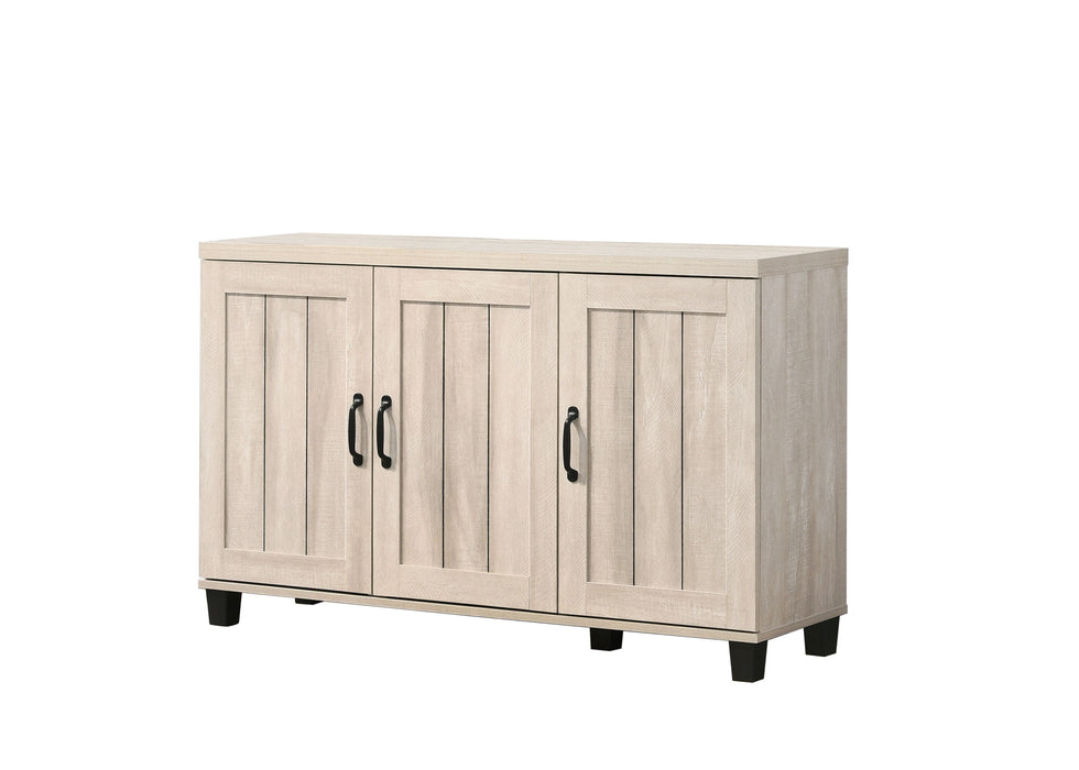 Corby - Oak Finish 3-Door Shoe Cabinet - Dusty Gray