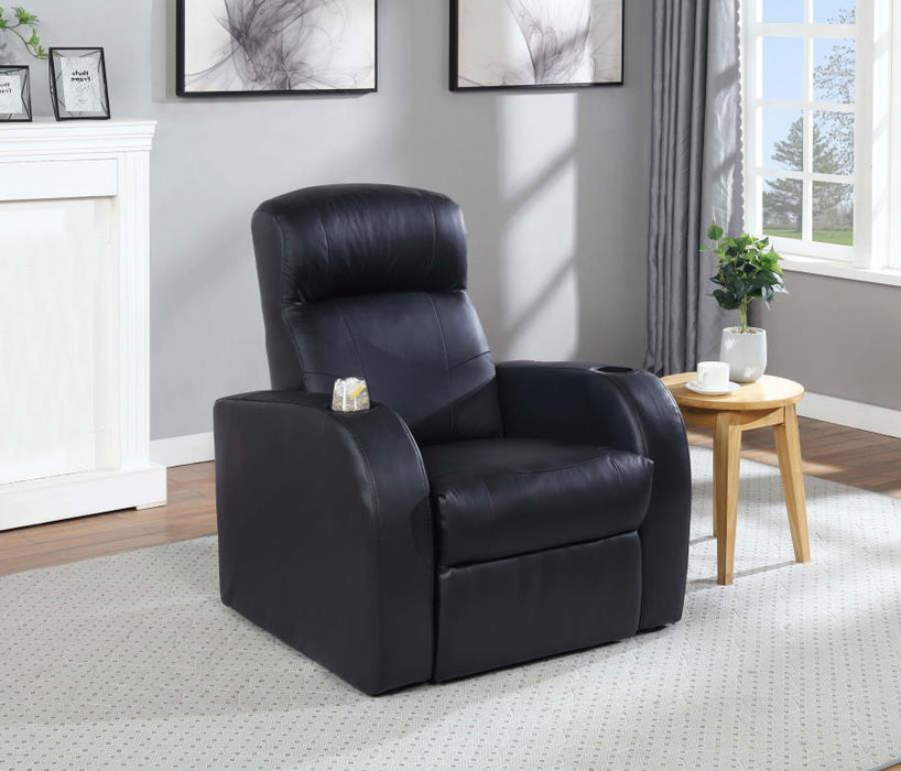 Cyrus Home Theater Collection - Black - Cyrus Home Theater Upholstered Recliner Black